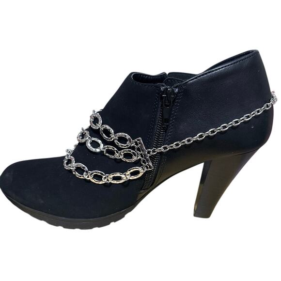 Boot Jewelry Silver tone chain 3 layers 4 front, side or rear w/ w2”extender NWT - Picture 4 of 7